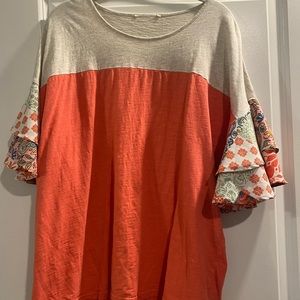 Short Sleeve Coral Top